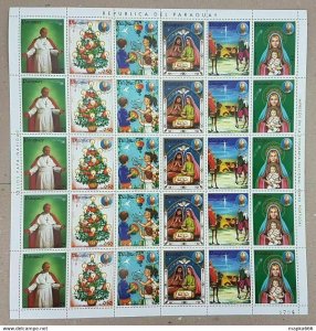 1984 Paraguay Art Raphael Christmas 84 Michel 22 Eu Big Sh Folded In 2 ** Ec176