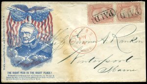 United States, Patriotic Covers #65, 1861 General Scott, The Right Man in th...