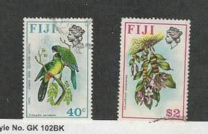 Fiji, Postage Stamp, #317, 330 Used, 1971-72 Bird, Flower