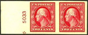U.S. #344 MINT PL# PAIR OG HR