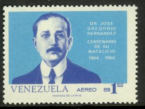 VENEZUELA 1966 Dr Jose Gregorio Hernandez Airmail Sc C931 MNH