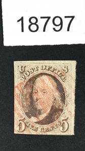 MOMEN: US STAMPS # 1 IMPERF USED LOT #18797