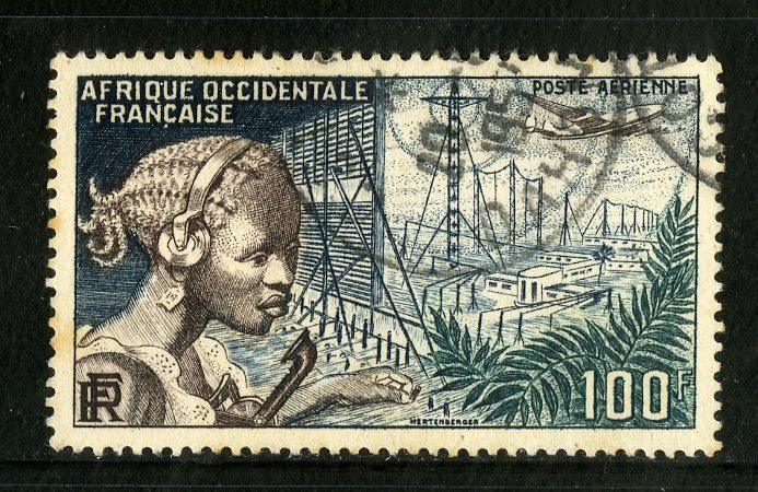FRENCH WEST AFRICA C19 USED BIN $1.00 TELECOMMUNICATIONS