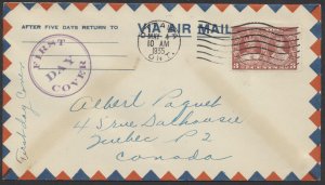 1935 #211-216 Geo V Silver Jubilee Set of 6 FDCs Air Mail Cover Handstamp Cachet