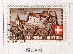 SWITZERLAND; 1939 early Pro Patria issue used Shade of 10c. value