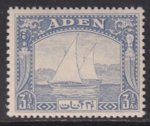 1937 Aden 3½ Anna Dhow issue MLMH Sc# 7 CV: $9.50