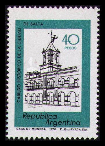ARGENTINA 1978 40p #1163 CITY HALL, SALTA VF MNH STAMP (V804)