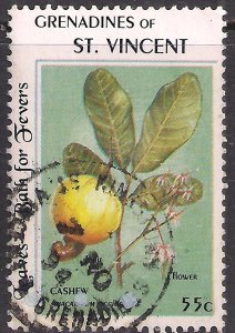 St Vincent 55 cents Cashew Flower used stamp ( F1165 )