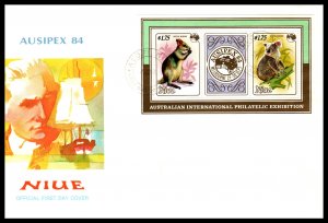 Niue 445 Koala Kangaroo Souvenir Sheet U/A FDC