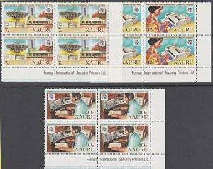 NAURU 1979 International Radio set imprint blocks of 4 MNH.................28056