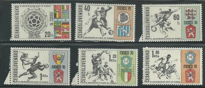 1970 Czechoslovakia Scott Catalog Numbers 1704-1709 Unused Never Hinged