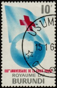 Burundi 55 - Cto - 10fr Red Cross Flag / Globe (1963) +