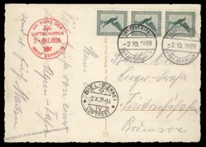 Germany 1929 Zeppelin Si39d Bordpost BIEL Switzerland Drop Cover 131 Flown 91895