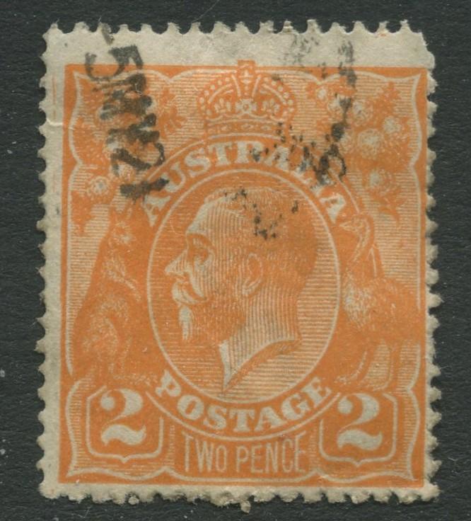 Australia - Scott 27 - KGV Head -1914 - Used - Wmk 9 - 2p Stamp