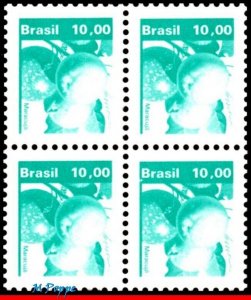 1663 BRAZIL 1982 - ECONOMIC RESOURCES, MARACUJA, FRUITS, PLANTS, 607, BLOCK MNH