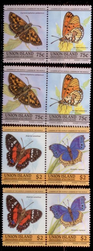 Union Island 1985 SC# 198-201 Butterflies MNH-OG E48