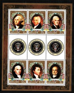 Belize-Sc#815-unused NH sheet-American Presidents-1986-