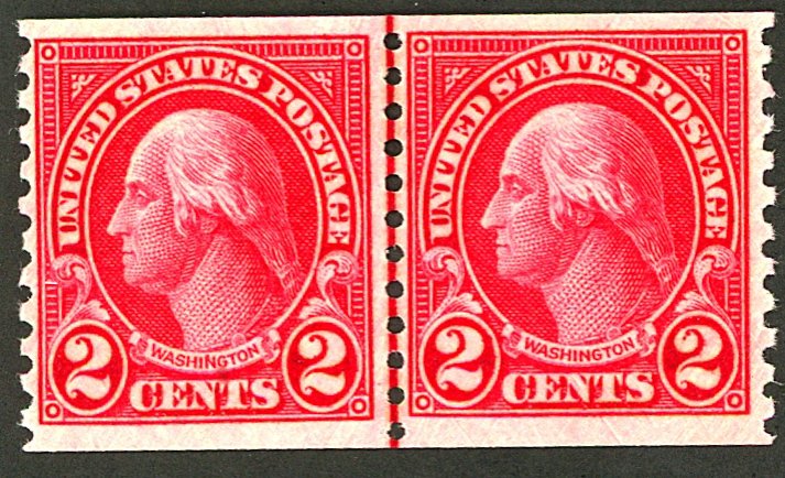 U.S. #599 MINT LINE PAIR OG NH