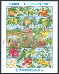 Micronesia #103 NH Kosrae Fruits & Flowers (Sheetlet of 18)