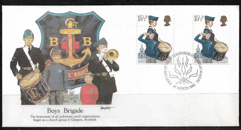 1982 Great Britain 983  Boys Brigade gutter pair FDC