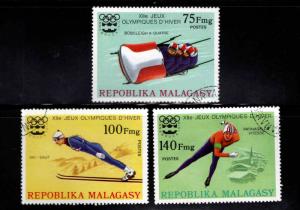 Madagascar Malagasy Scott 538-540 Used CTO  1975 winter olympic set
