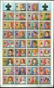 Ajman 1972 Mi#1470-1503 Kings & Queens of France sheetlet (folded) CTO
