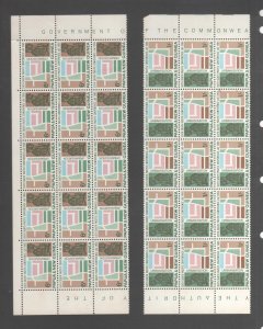 Papua New Guinea 8 Stamps 1965 South Pacific Conference 6d 1/- Mint 2 blocks 15