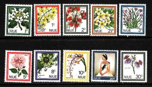 Niue-Scott#122-31- id8-unused NH set-Flowers-1969-