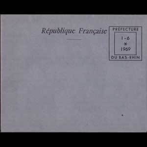 FRANCE 1969 - Official Envelope-Bas Rhin