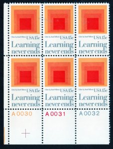 SC# 1833 - (15c) - Education, MNH Plate Block/6 - LL # A0031-A0032