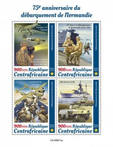 Military Stamps Central African Rep 2019 MNH WWII WW2 D-Day Normandy 4v M/S