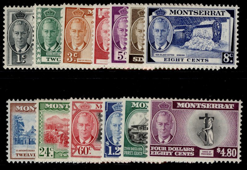 MONTSERRAT GVI SG123-135, 1951 complete set, LH MINT. Cat £65.