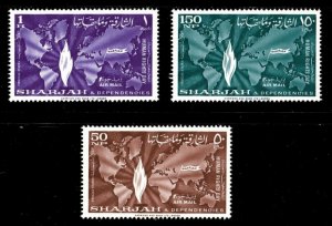 Sharjah 1964 - Human Rights Day, Air Post - Set of 3v - Scott C13-15 - MNH