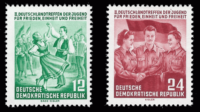 Germany, DDR 1954 Sc 210-11 MVLH Fine Socialist youth friendship issue