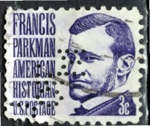 USA; 1967: Sc. # 1281: Used Single Stamp W/Perfins