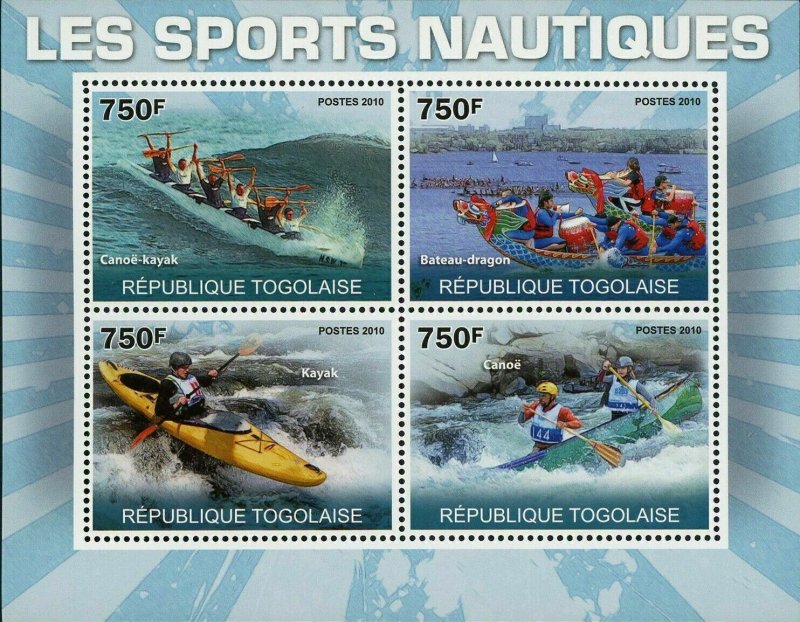 Water Sports Stamp Canoe-Kayak Dragon-Ship Kayak Canoe S/S MNH #3659-3662