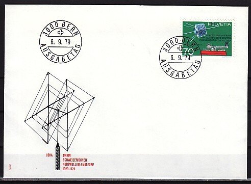 Switzerland, Scott cat. 679. Morse Key & Satellite issue. First day cover. ^