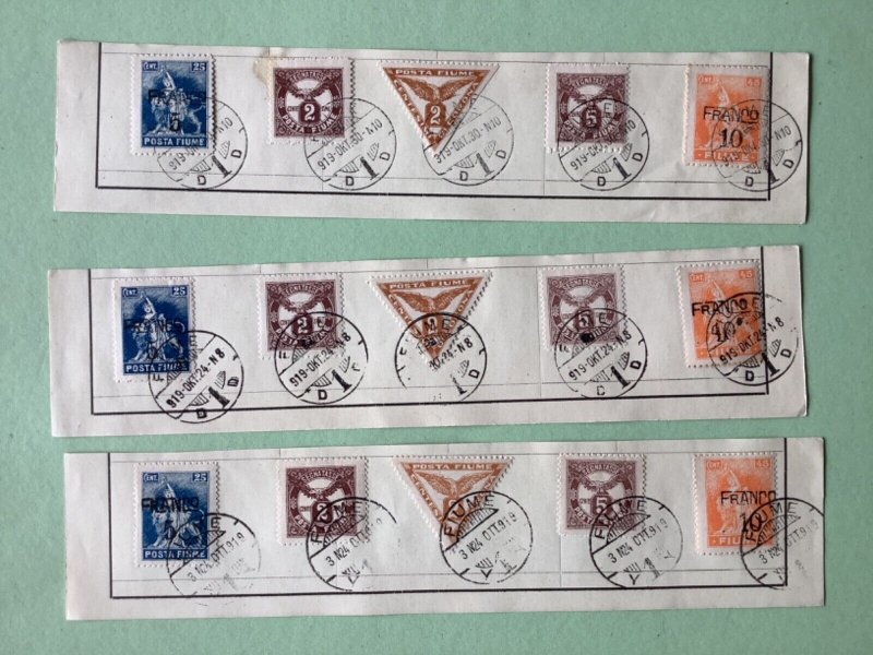 Fiume stamps cancelled on part album page  A4138