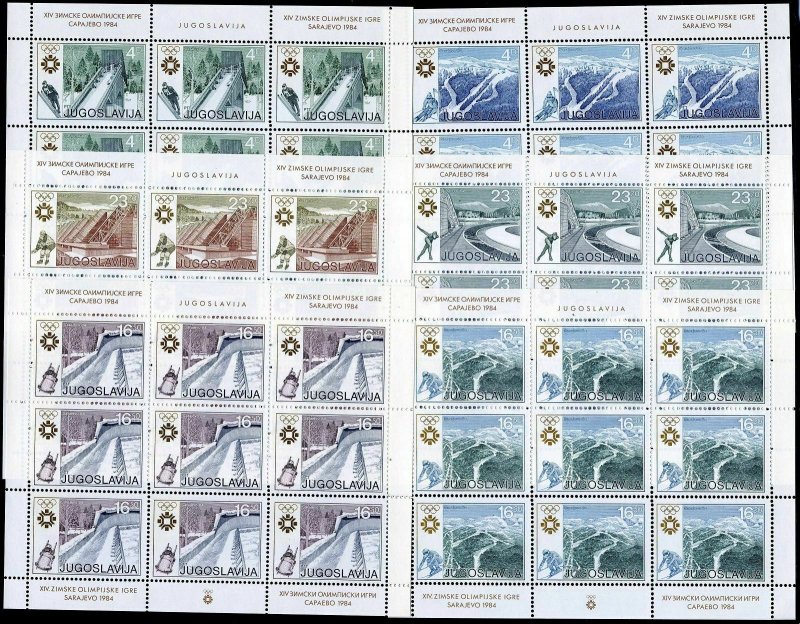 Yugoslavia 1645-1650 sheets,MNH.Michel 2007-2012 klb. Olympics Sarajevo-1984.