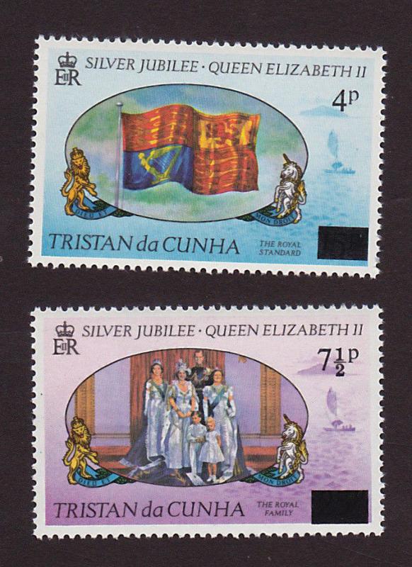 Tristan da Cunha 220 - 221 VF MNH Set of 2 Silver Jubilee Overprints