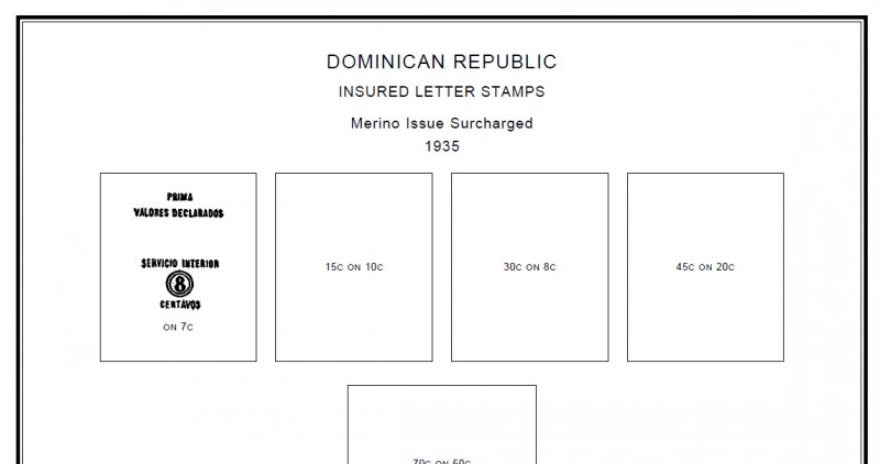 DOMINICAN REPUBLIC STAMP ALBUM PAGES 1865-2011 (281 PDF digital pages)