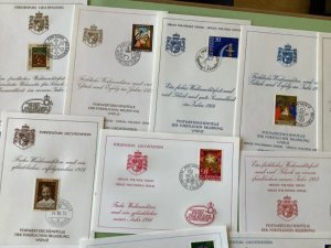 Liechtenstein postal stamps souvenir cards  23 items Ref A1424