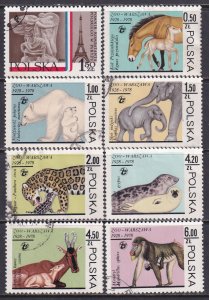 Poland 1978 Sc 2301-7 Polar Bear Elephant Jaguar Seal Mandrill Colt Stamp Used