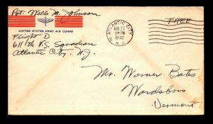 1942 US Army Air Corps Cover / Atlantic City - L8533