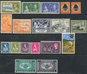 KUT Sc#42//157 1935-65 Fifteen Different Single Stamps OG Mint Hinged