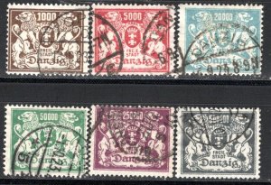 Danzig - Scott # 127 - 135, used