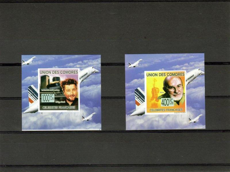 Comoro 2009 Concorde-De Gaulle-Napoleon-Eiffel-Gainsbourg 6 S/S IMPERF.MNH