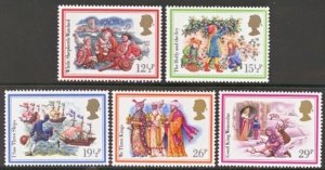 GB MNH Scott 1006-1010, 1982 Christmas set of 5, Free Shipping