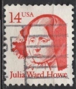 US 2176 (used, rough edge right) 14¢ Julia Ward Howe, crimson (1987)