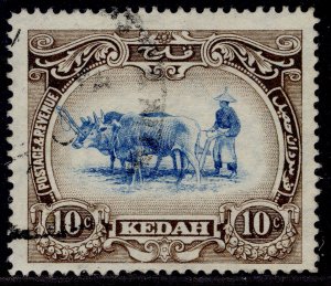 MALAYSIA - Kedah GV SG6, 10c blue & sepia, FINE USED.